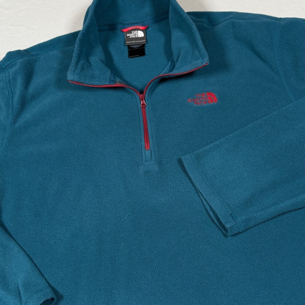 The North Face Fleece Mens XL 1/4 Zip Pullover Polartec Classic Teal Blue TKA